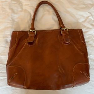 Fine Italian Light Brown Leather Bag-Made in Italy
